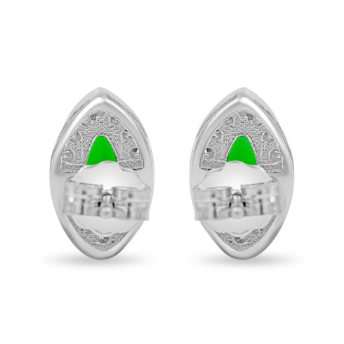 Zarkan Eye of The Queen Green Silver Jewelry Set