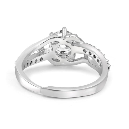 Moissanite Diamond 1 Carat Silver Solitaire Ring For Your Queen for women - Free Size