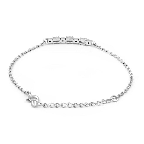 Zarkan Linear Love Silver Bracelet