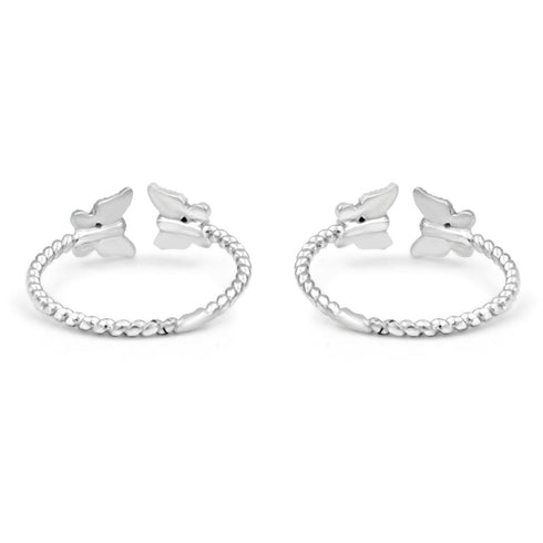 Zarkan Pair Perfection Silver Toe Rings