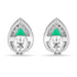 Zarkan Water Drop Green Silver Jewelry Set