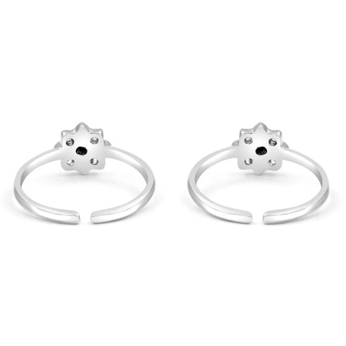 Zarkan The Quad Stones Silver Toe Rings