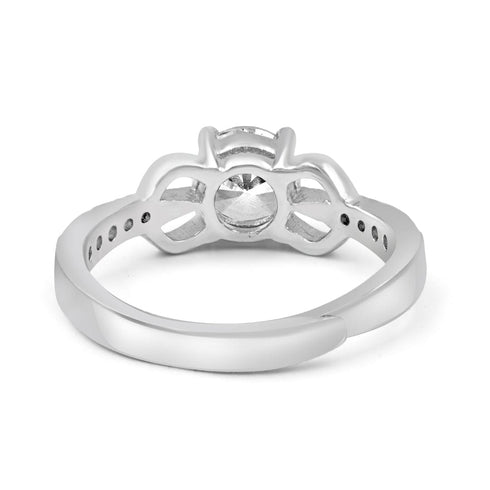 Zarkan Trident Silver Solitaire Ring