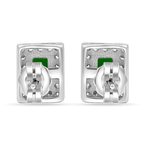 Zarkan Green Treasure Box Silver Jewelry Set