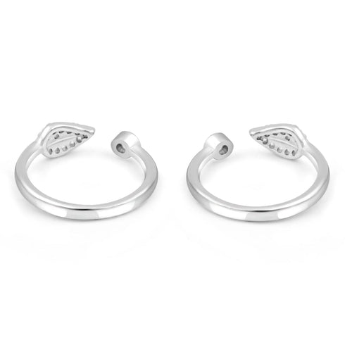 Zarkan The Leaf Life Silver Toe Rings