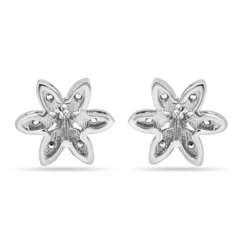 Zarkan Lily Zircon Silver Studs