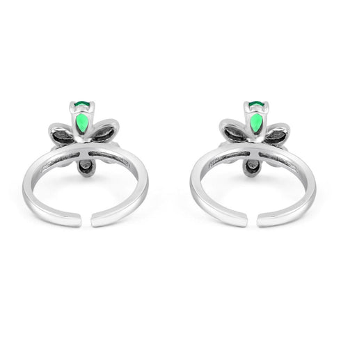 Zarkan The Green Bee Silver Toe Rings