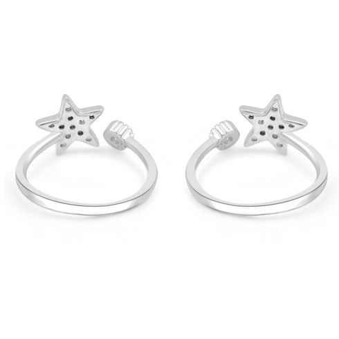 Zarkan Shooting Star Silver Toe Rings