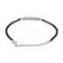 Zarkan Blue Checkered Linear Silver Bracelet