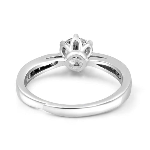 Moissanite Diamond .8 Carat Stone Statement Silver Ring for women - Free Size