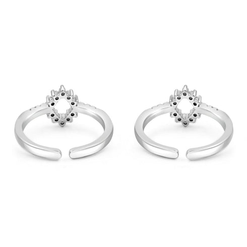 Zarkan The Golden Rangoli Silver Toe Rings