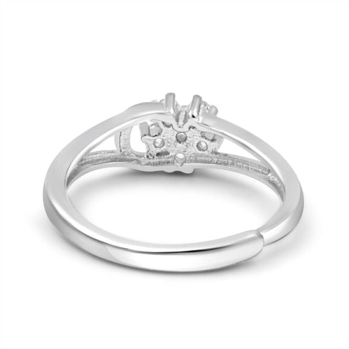 Zarkan Zircon Flower 925 Silver Ring