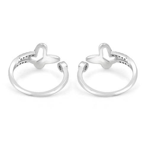 Zarkan The Belle Butterfly Silver Toe Rings