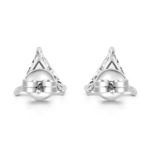 Zarkan Single Zircon Pyramid Silver Studs