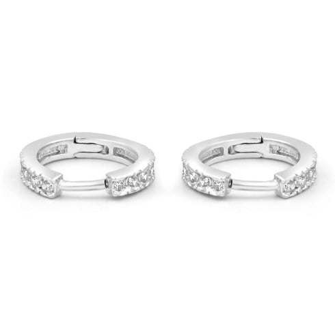 Zarkan Twinkling Hoop Silver Earrings