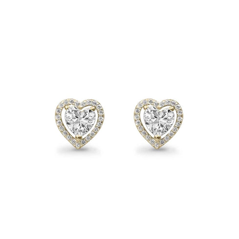 Zarkan Gold Love Heart Solitaire Jewelry Set