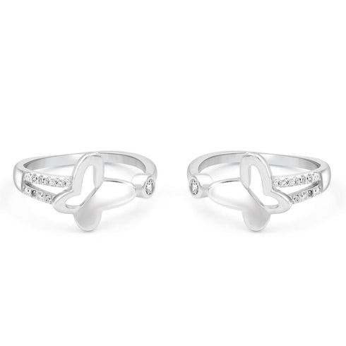 Zarkan The Belle Butterfly Silver Toe Rings