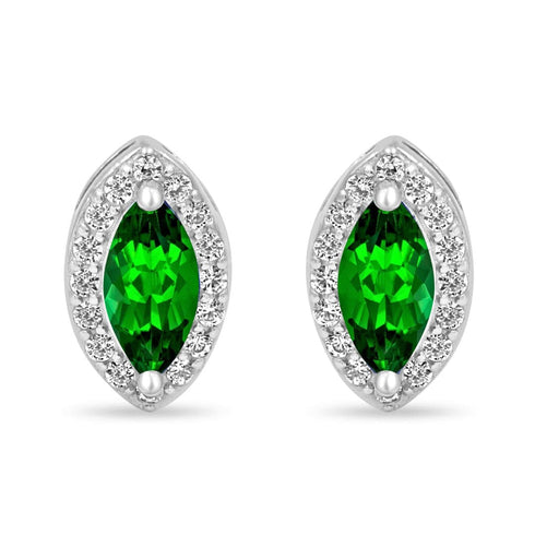 Zarkan Eye of The Queen Green Silver Jewelry Set