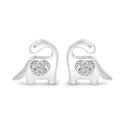 Zarkan Dino Heart 925 Silver Studs