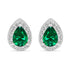 Zarkan Water Drop Green Silver Jewelry Set