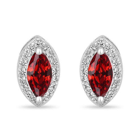 Zarkan Eye of The Queen Red Silver Jewelry Set