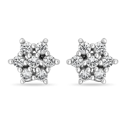 Zarkan Cute Flower Silver Studs