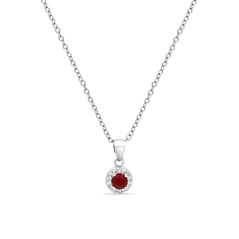 Zarkan Red Delight Dot Silver Jewelry Set