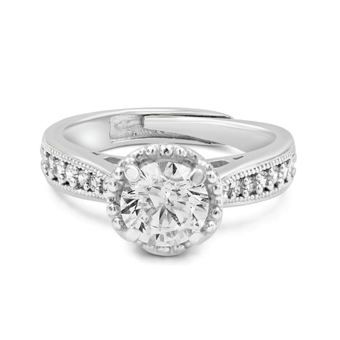 Moissanite Diamond Solitaire 1.2 Carat Princess Solitaire Ring for women- Free Size