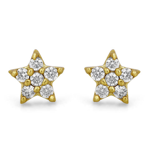 Zarkan Golden Star 925 Silver Studs
