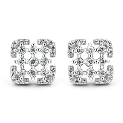Zarkan Winner Dice Style Silver Studs