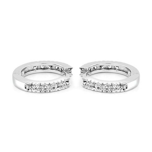 Zarkan Twinkling Hoop Silver Earrings
