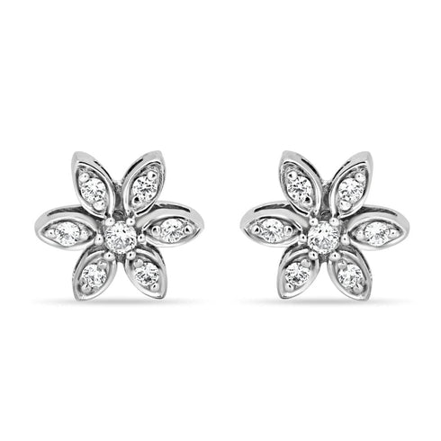 Zarkan Lily Zircon Silver Studs