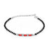 Zarkan Red Checkered Linear Silver Bracelet