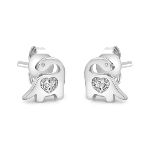 Zarkan Dino Heart 925 Silver Studs