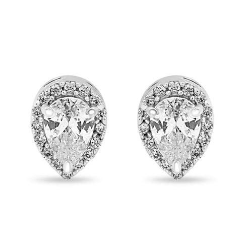 Zarkan Tear Drop Silver Studs