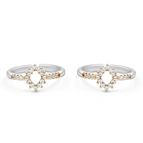 Zarkan The Golden Rangoli Silver Toe Rings