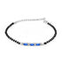 Zarkan Blue Checkered Linear Silver Bracelet