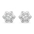 Zarkan Floral Heart Silver Studs