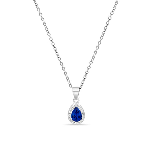 Zarkan Water Drop Blue Silver Jewelry Set