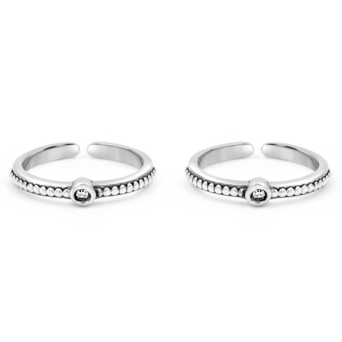 Zarkan The Belle Dot Silver Toe Rings