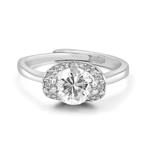 Zarkan Stand Out Silver Solitaire Ring