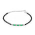 Zarkan Green Checkered Linear Silver Bracelet