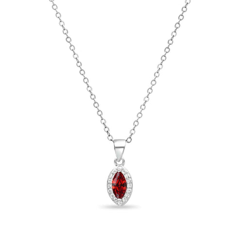 Zarkan Eye of The Queen Red Silver Jewelry Set
