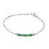 Zarkan Green Checkered Linear Silver Bracelet