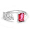 Zarkan 925 Silver Ruby Stone Solitaire American Diamond Heart Ring