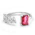 Zarkan 925 Silver Ruby Stone Solitaire American Diamond Heart Ring