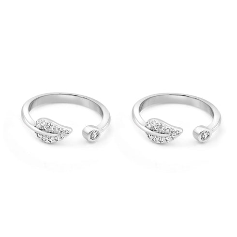 Zarkan The Leaf Life Silver Toe Rings