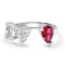 Zarkan 925 Silver Ruby Solitaire American Diamond Heart Ring