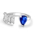 Zarkan 925 Silver Blue Stone Solitaire American Diamond Ring
