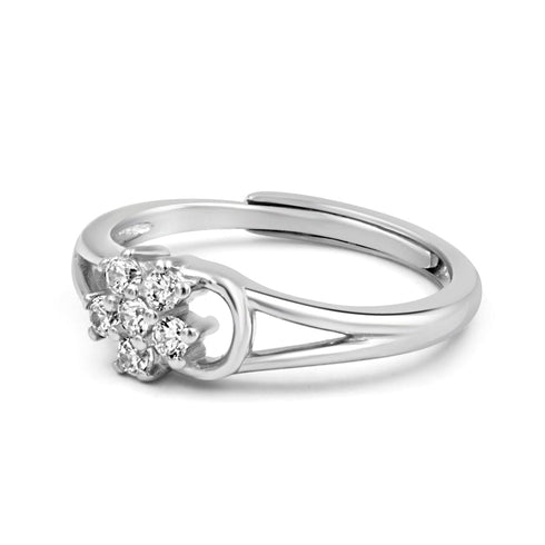 Zarkan Zircon Flower 925 Silver Ring